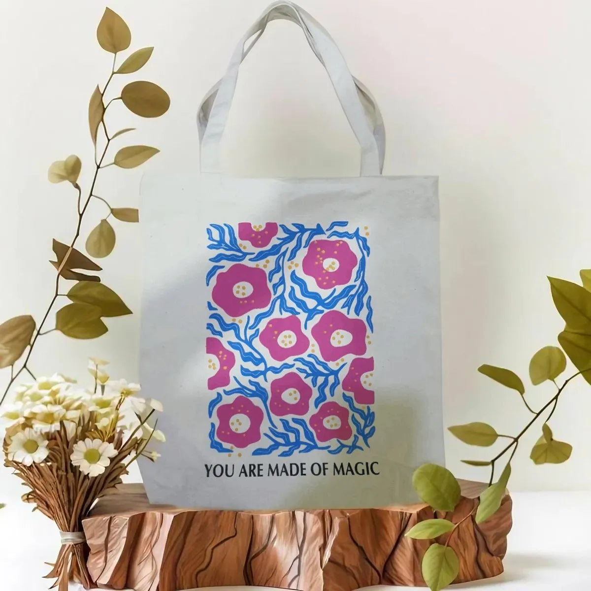 Blue And Pink Premium Magic Tote Bag