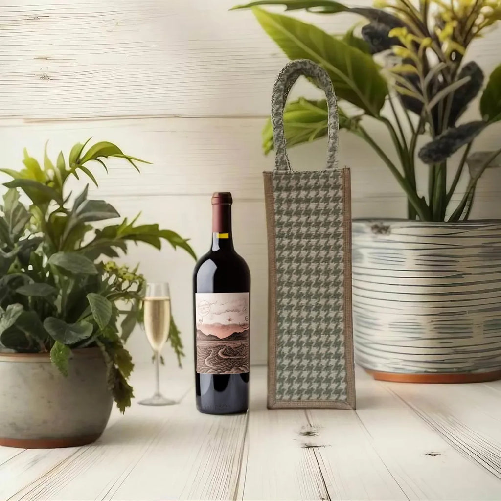 Green Premium Design Handwoven Bottle Bag