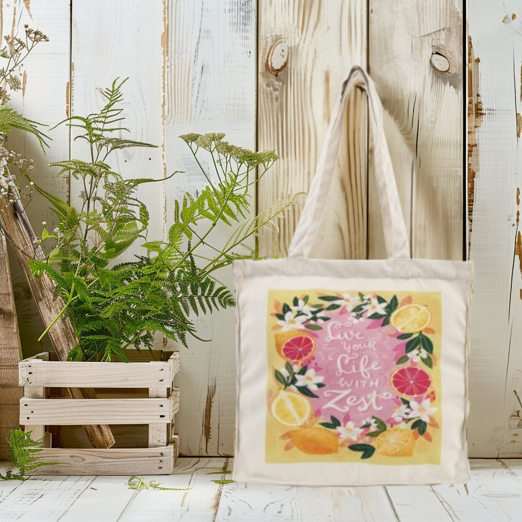 Live Your Life With Zest - Box Tote Bag — image 1