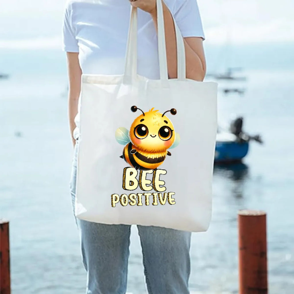 Bee Positive - Printed Tote Bag