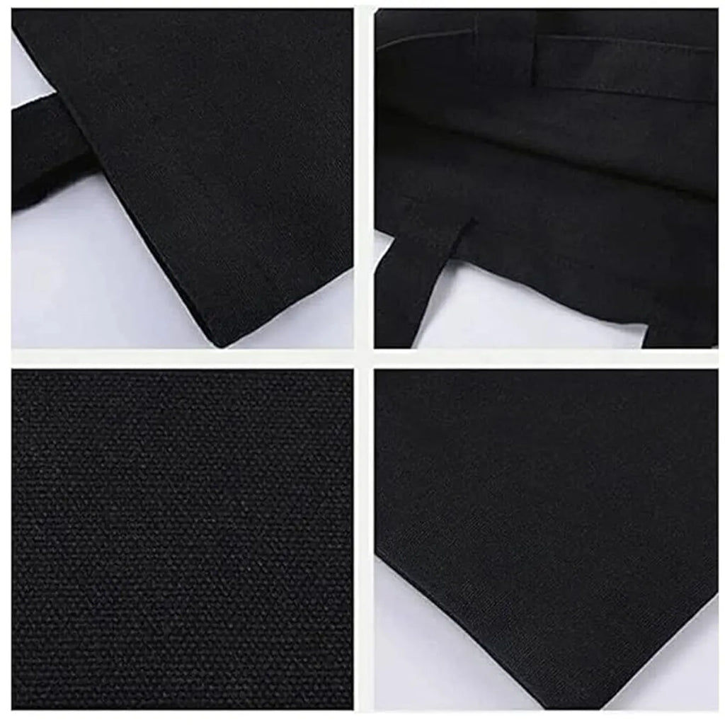 Black Canvas Tote Bag With Dinosaur Print