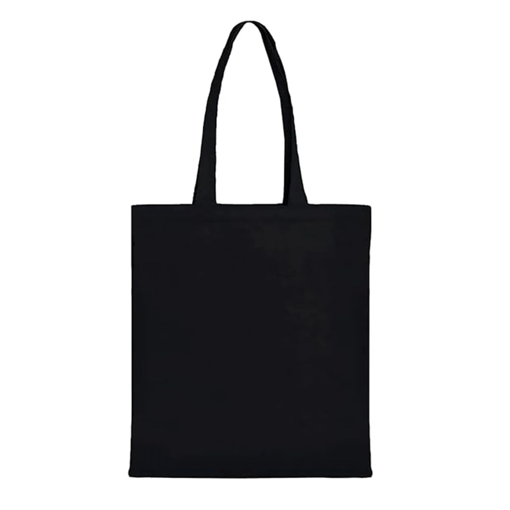 Black Canvas Tote Bag With Starfish Print