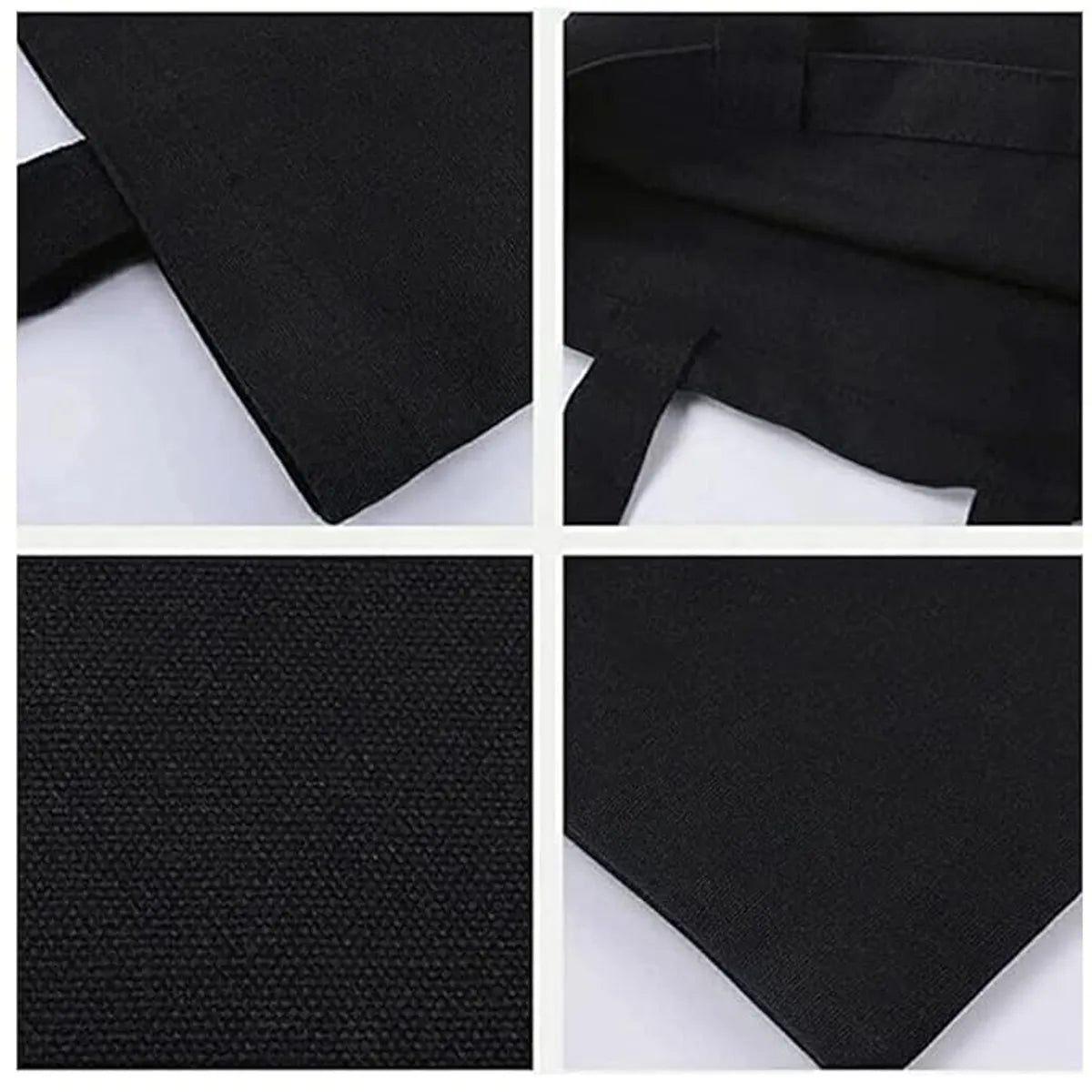 Black Canvas Tote Bag With Starfish Print