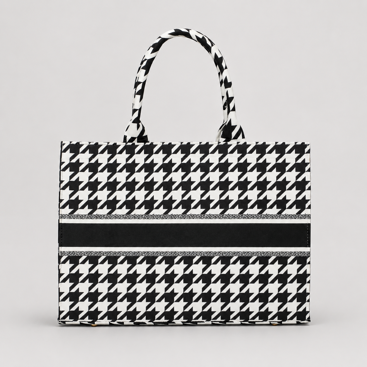 White And Black Print Customize Hand Bag For Women — image 1