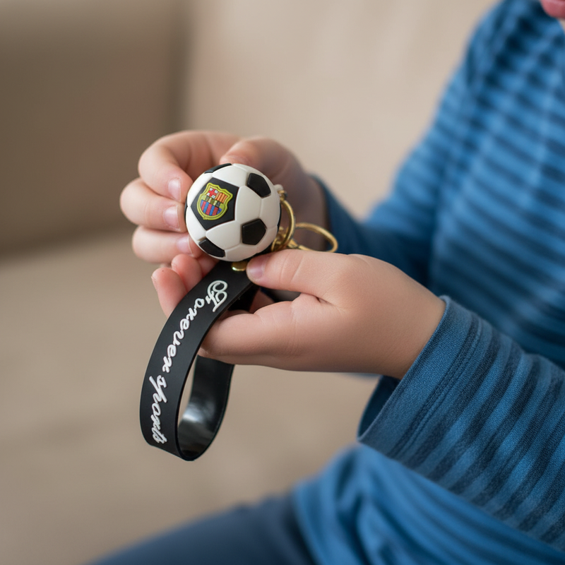 Black Football Silicone Keyring Accessories for Kids
