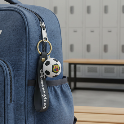 Black Football Silicone Keyring Accessories for Kids