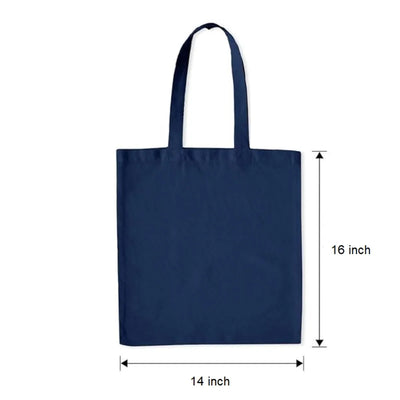 Blue Canvas Tote Bag With Lion Print