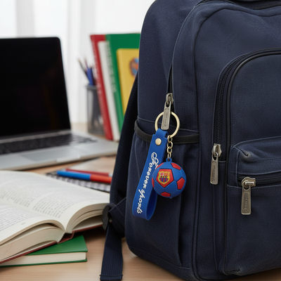 Blue Football Silicone Keyring Accessories for Kids