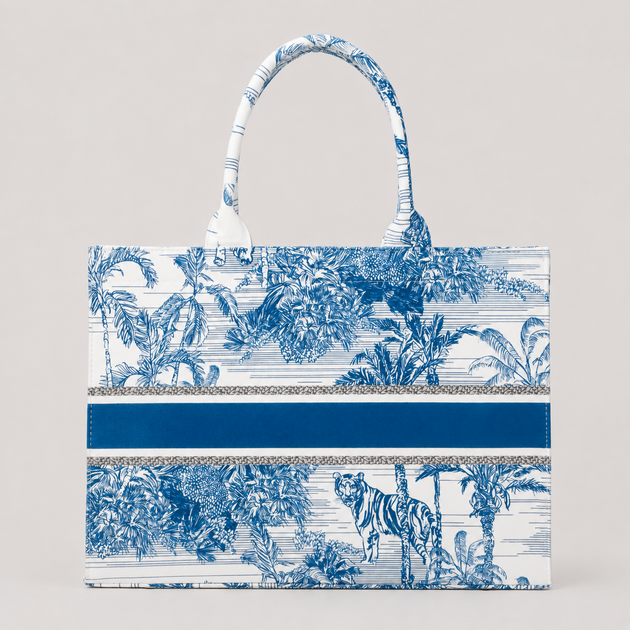 White And Blue Forest Print Customize Hand Bag For Women — image 1