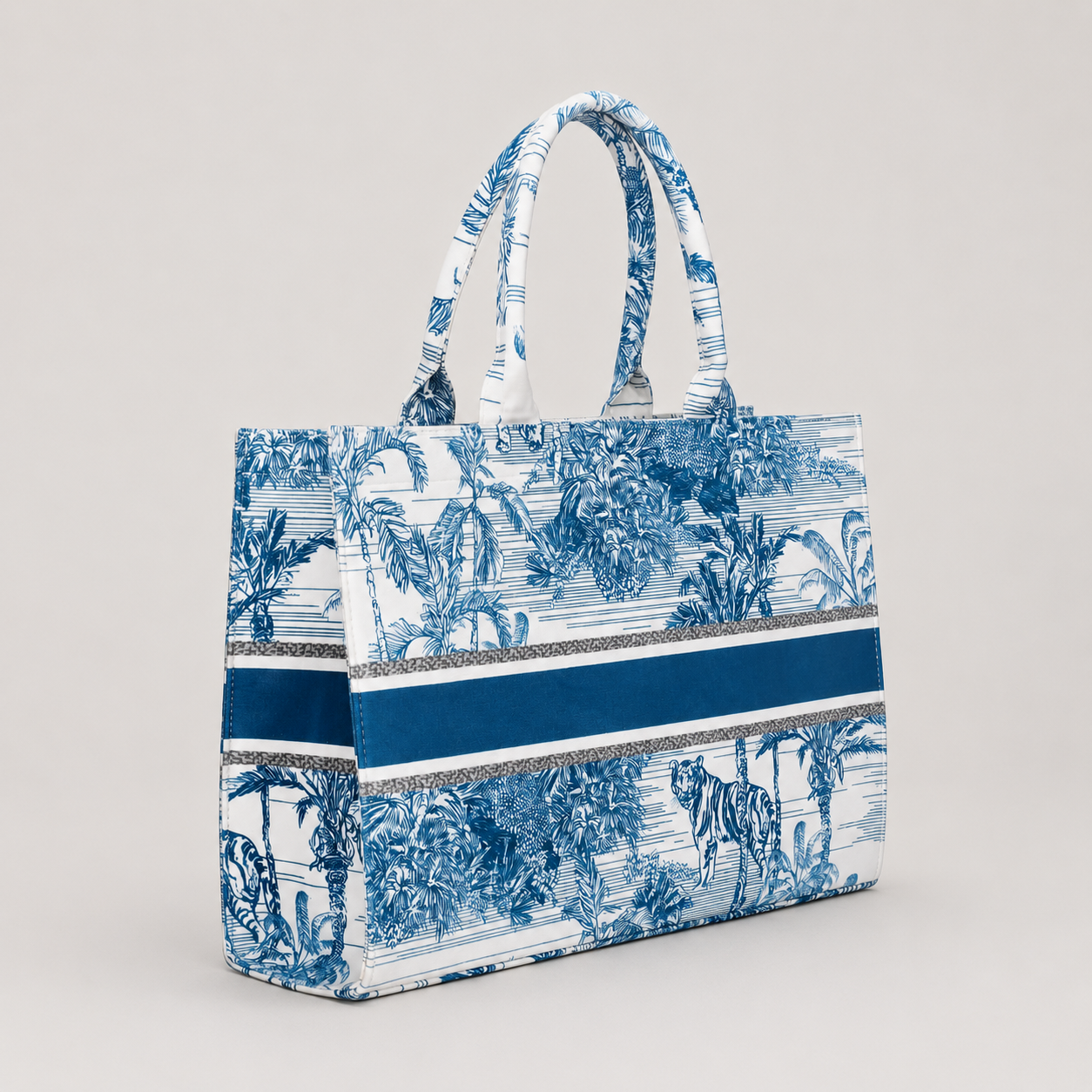White And Blue Forest Print Customize Hand Bag For Women — image 2