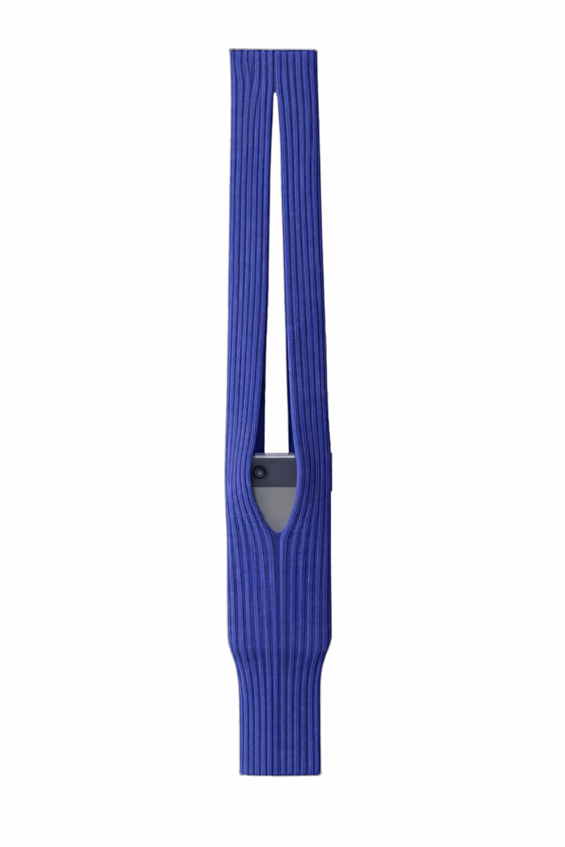 Knitted Stretchable Sling Crossbody Sling - Blue