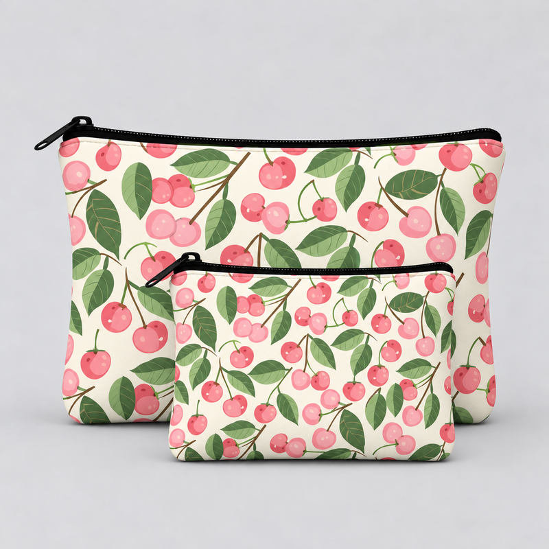 Cherry Blossom Botanical Pouch Pouch Set Of 2 Pieces