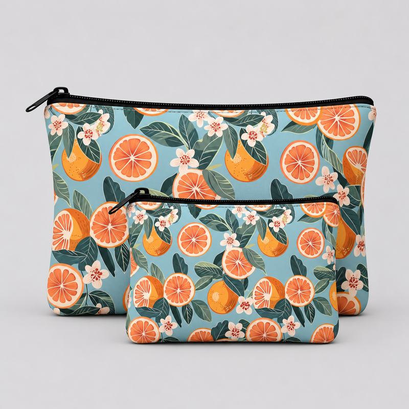 Orange Blossom Botanical Pouch Pouch Set Of 2 Pieces