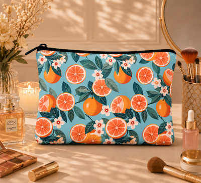 Orange Blossom Botanical Pouch Pouch Set Of 2 Pieces
