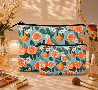 Orange Blossom Botanical Pouch Pouch Set Of 2 Pieces