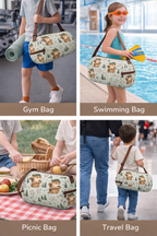 Duffel Bag with Woodland Beaver Pattern