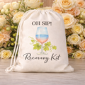 Funny Favor Bags for Wedding, Shower, Bachelorette - Hangover Kit bags,🥂 OH SIP! Recovery Kit Drawstring Bag, (Pack of 12)