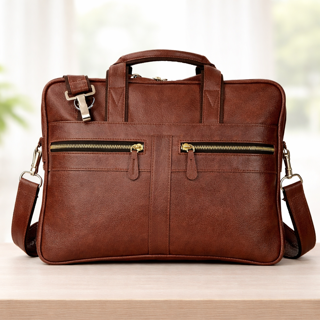 Classic Light Brown Laptop Bag