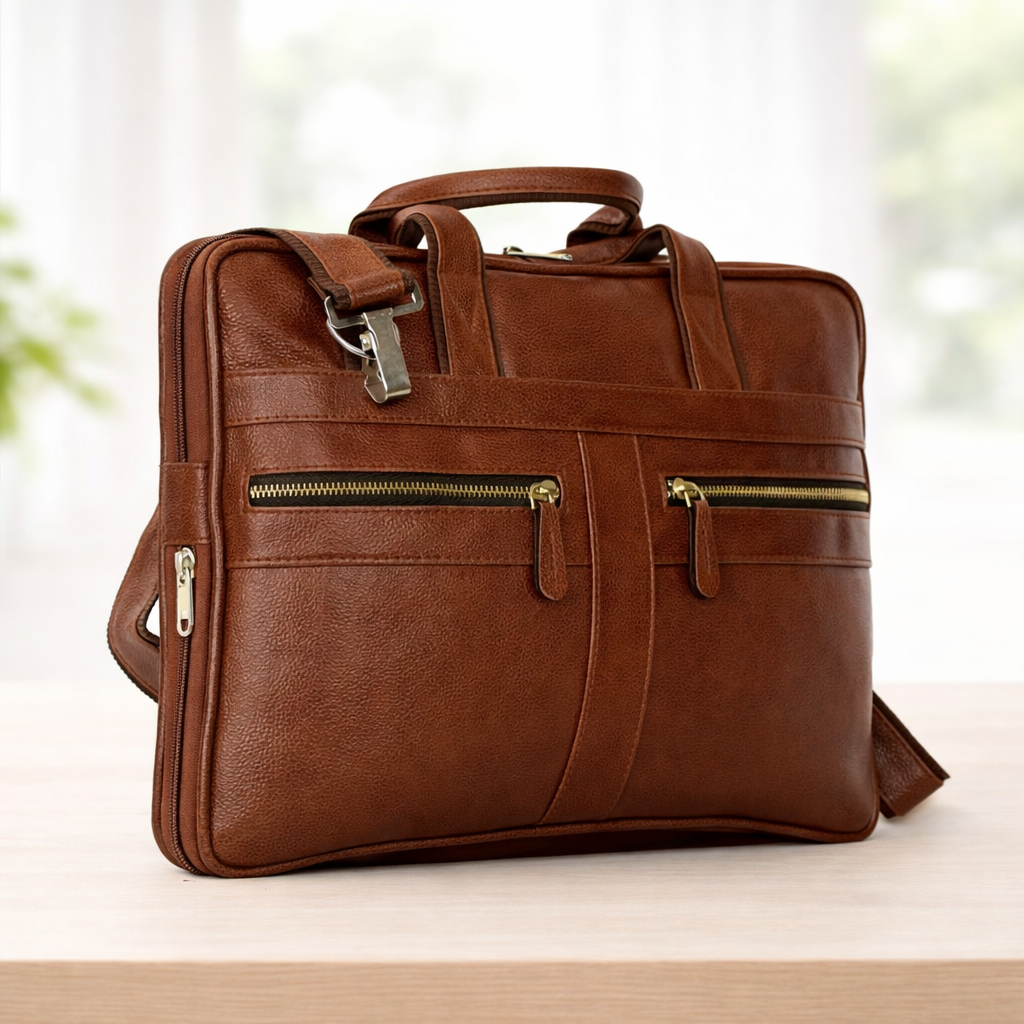 Classic Light Brown Laptop Bag