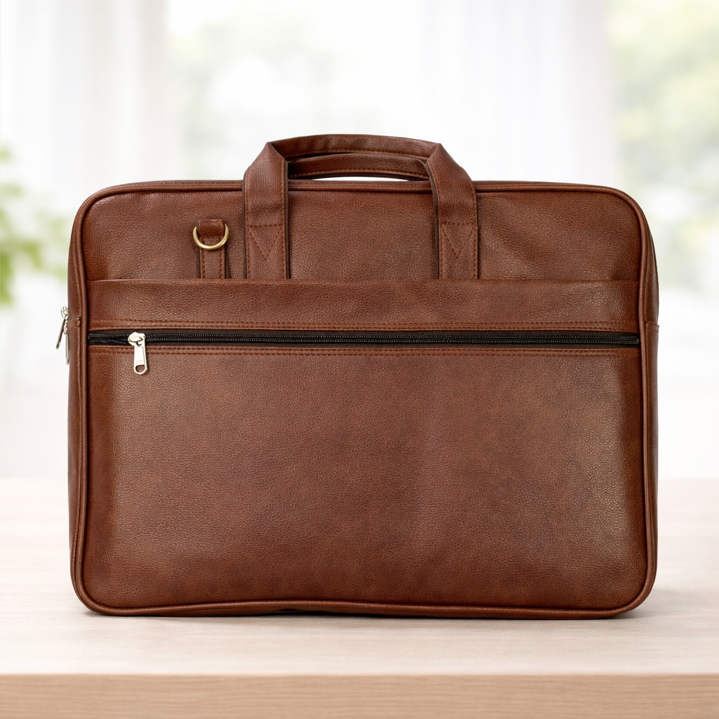 Retro Brown Laptop Bag – Elegant, Functional & Professional