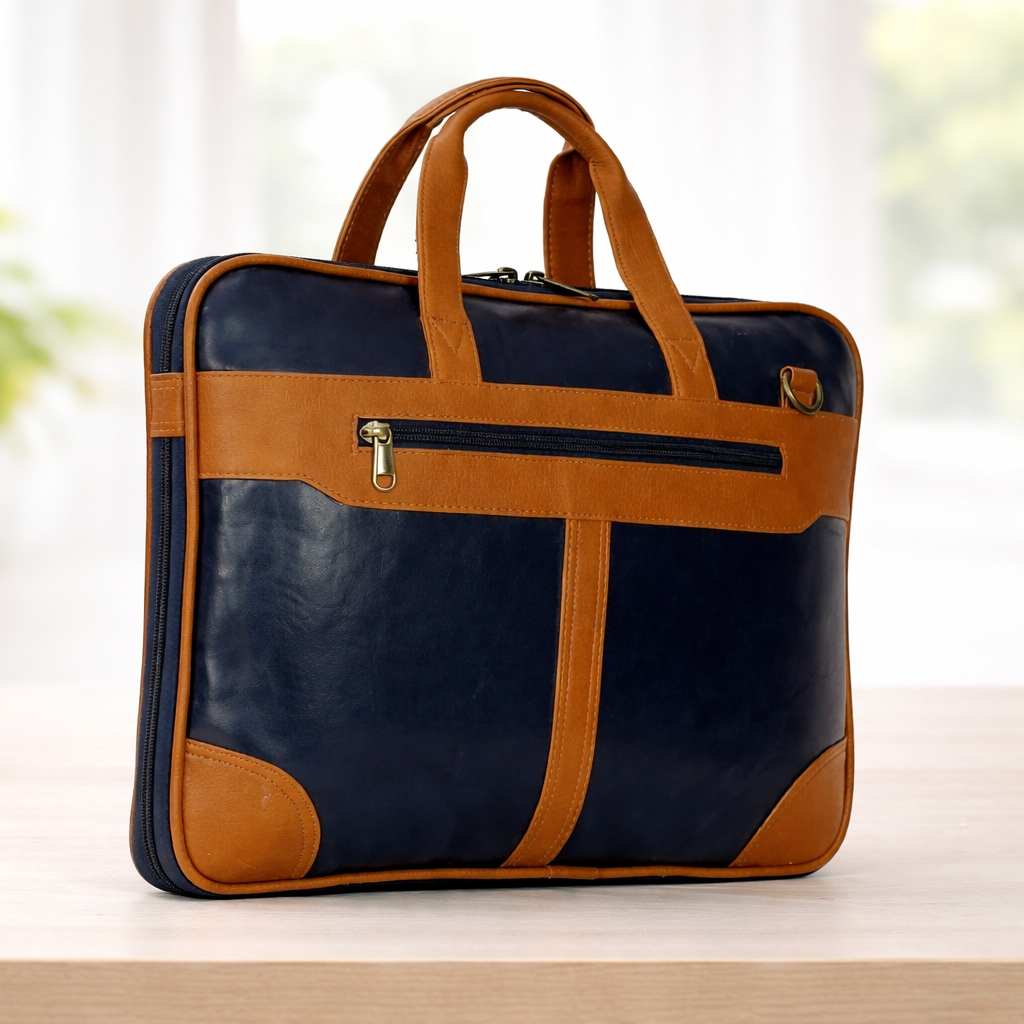 Premium Two-Tone Laptop Briefcase – Smart, Structured & Professional