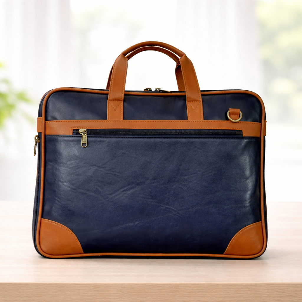 Premium Two-Tone Laptop Briefcase – Smart, Structured & Professional