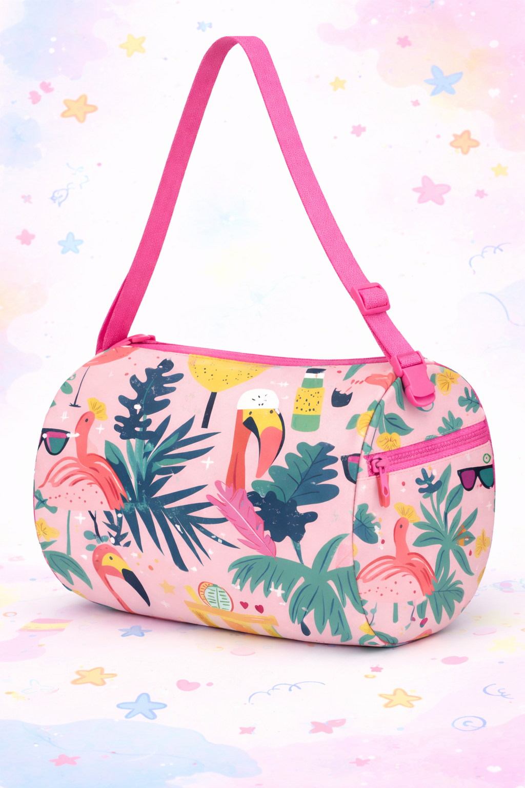 Playful Tropical Kids Shoulder Bag 🌴🦩