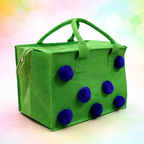 Charming Felt Gifting Bag with Pom-Pom Detailing - Green & Blue (Set of 2)