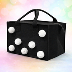 Charming Felt Gifting Bag with Pom-Pom Detailing - Black & White (Set of 2)