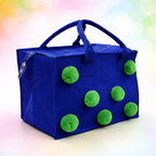 Charming Felt Gifting Bag with Pom-Pom Detailing - Blue & Green (Set of 2)