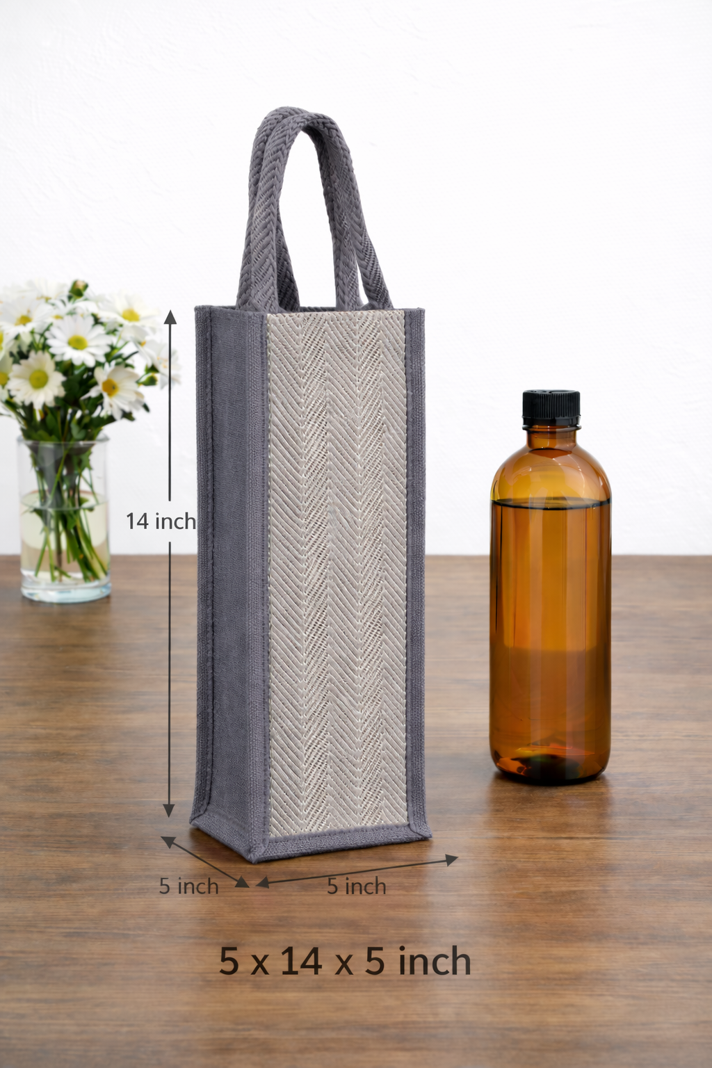 Grey Premium Design Handwoven Bottle Bag