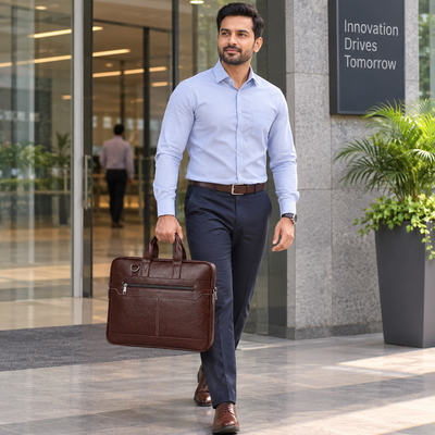 Classic Brown Office Laptop Bag