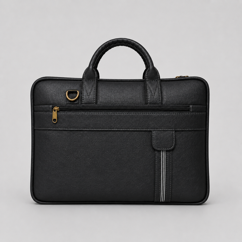 Retro Black Laptop Bag – Elegant, Functional & Professional