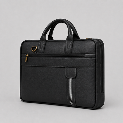 Retro Black Laptop Bag – Elegant, Functional & Professional