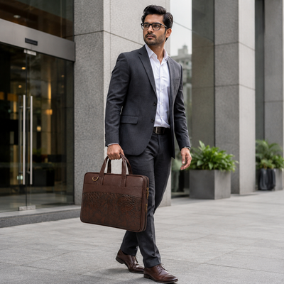 Vintage Brown  Leather Laptop Bag – Timeless Style with Modern Utility