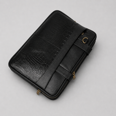 Vintage Black  Leather Laptop Bag – Timeless Style with Modern Utility