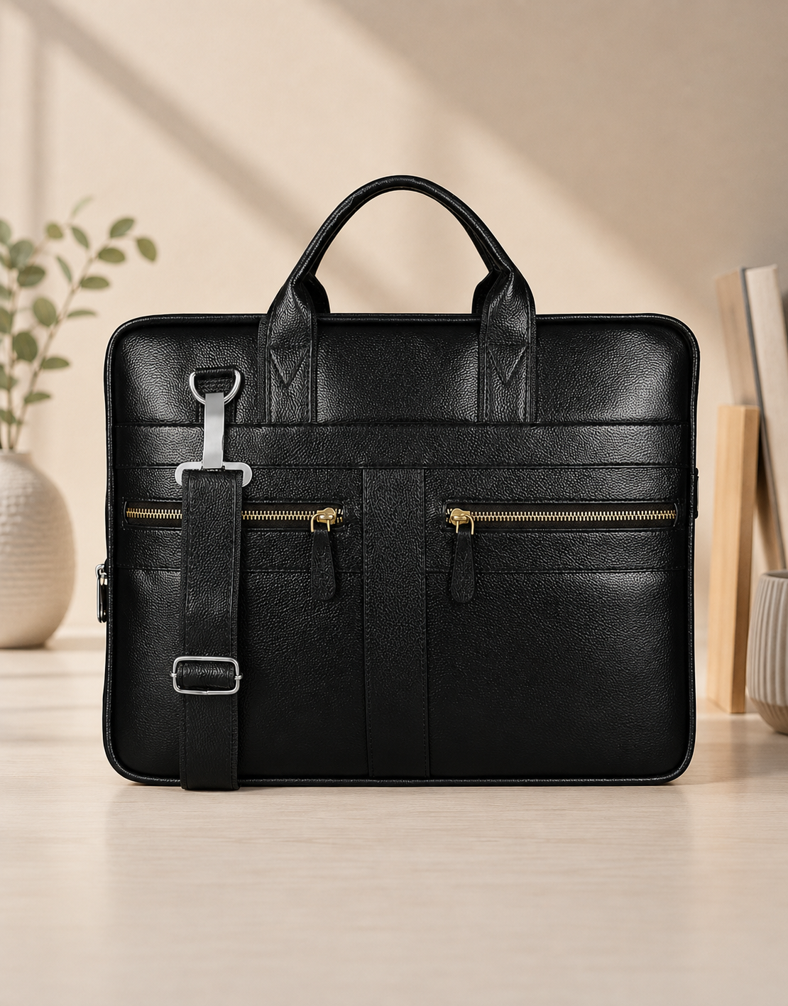 Premium Black  Laptop Briefcase – Smart, Structured & Professional