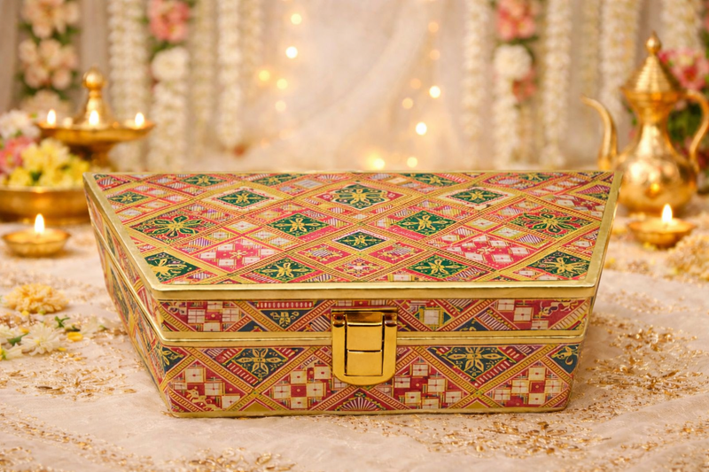 Wedding Fancy Shagun Cash and Money Gaddi Box - Traditional Print