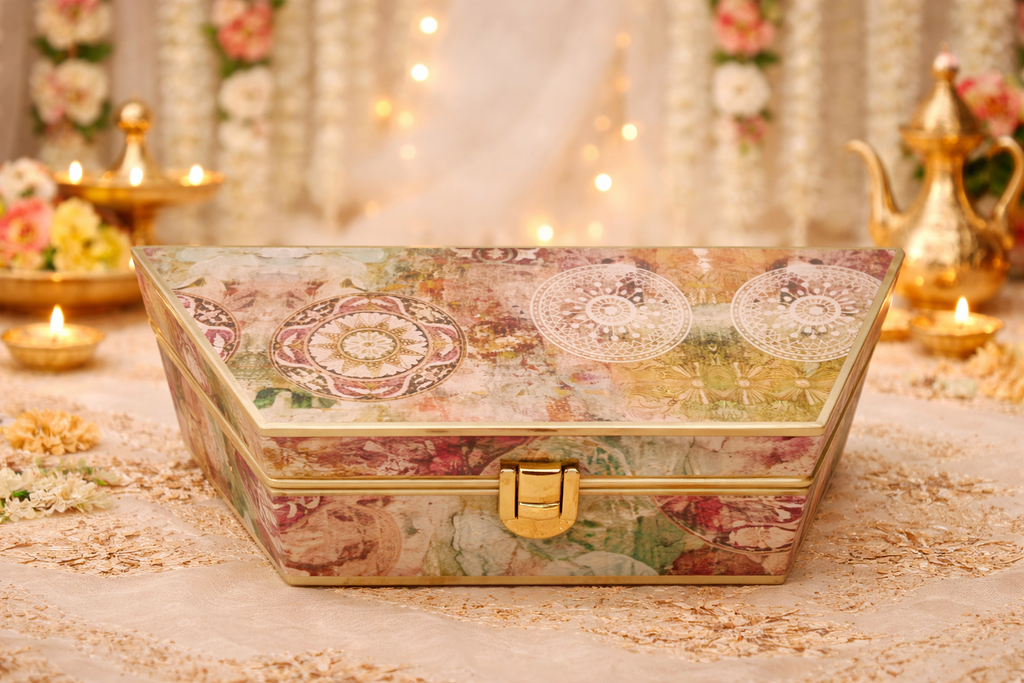 Wedding Fancy Shagun Cash and Money Gaddi Box - Royal Print
