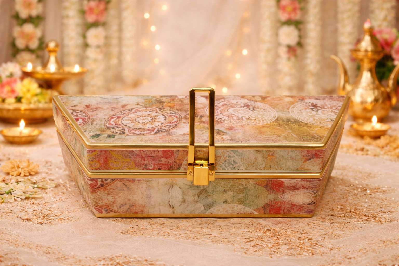 Wedding Fancy Shagun Cash and Money Gaddi Box - Royal Print