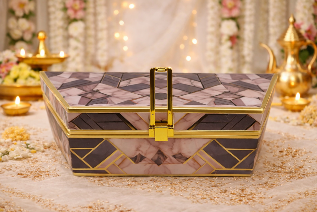 Wedding Fancy Shagun Cash and Money Gaddi Box - Geometric Pattern