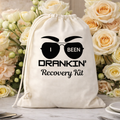 Funny Favor Bags for Wedding, Shower, Bachelorette - I Been Drankin Hangover Kit bags, Drawstring Bag, (Pack of 12)
