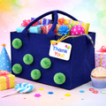 Charming Felt Gifting Bag with Pom-Pom Detailing - Blue & Green (Set of 2)