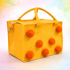 Charming Felt Gifting Bag with Pom-Pom Detailing - Yellow & Orange (Set of 2)