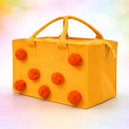 Charming Felt Gifting Bag with Pom-Pom Detailing - Yellow & Orange (Set of 2)