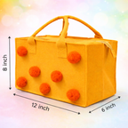 Charming Felt Gifting Bag with Pom-Pom Detailing - Yellow & Orange (Set of 2)