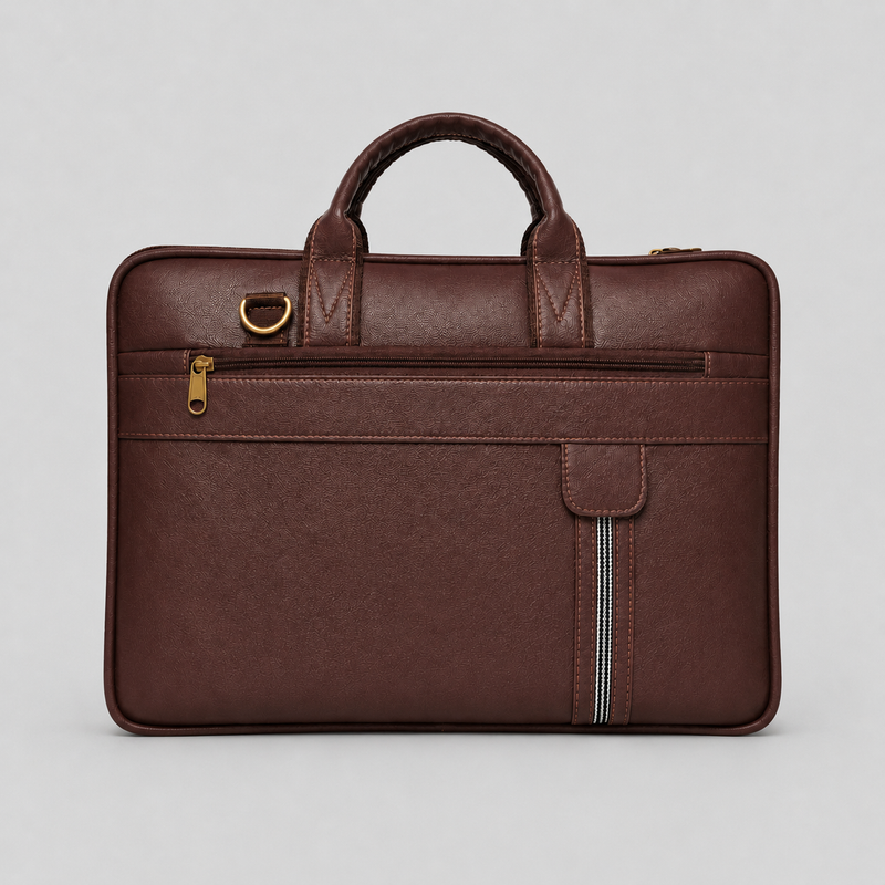 Retro Brown Laptop Bag – Elegant, Functional & Professional