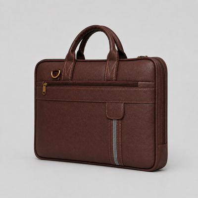 Retro Brown Laptop Bag – Elegant, Functional & Professional