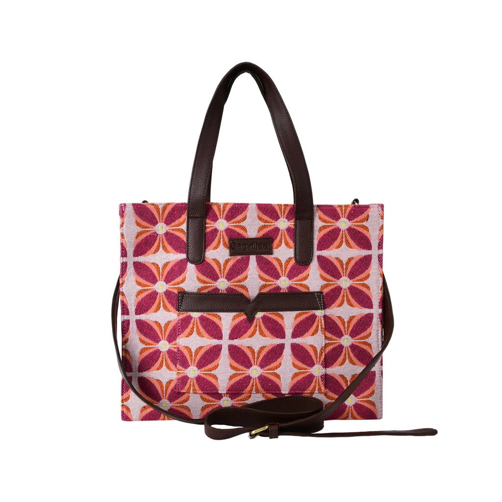 Burgandy Premium Floral Patterned Hand Bag For Women