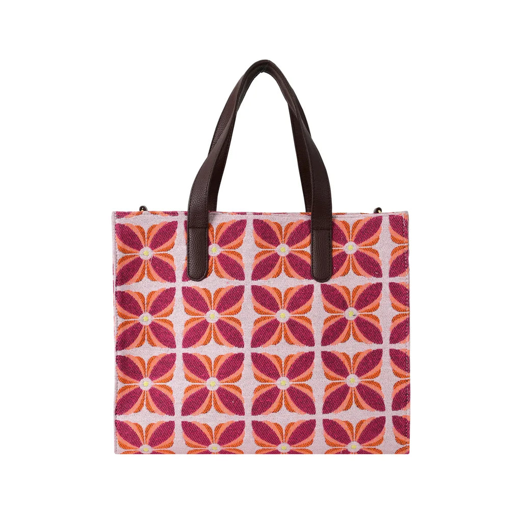 Burgandy Premium Floral Patterned Hand Bag For Women